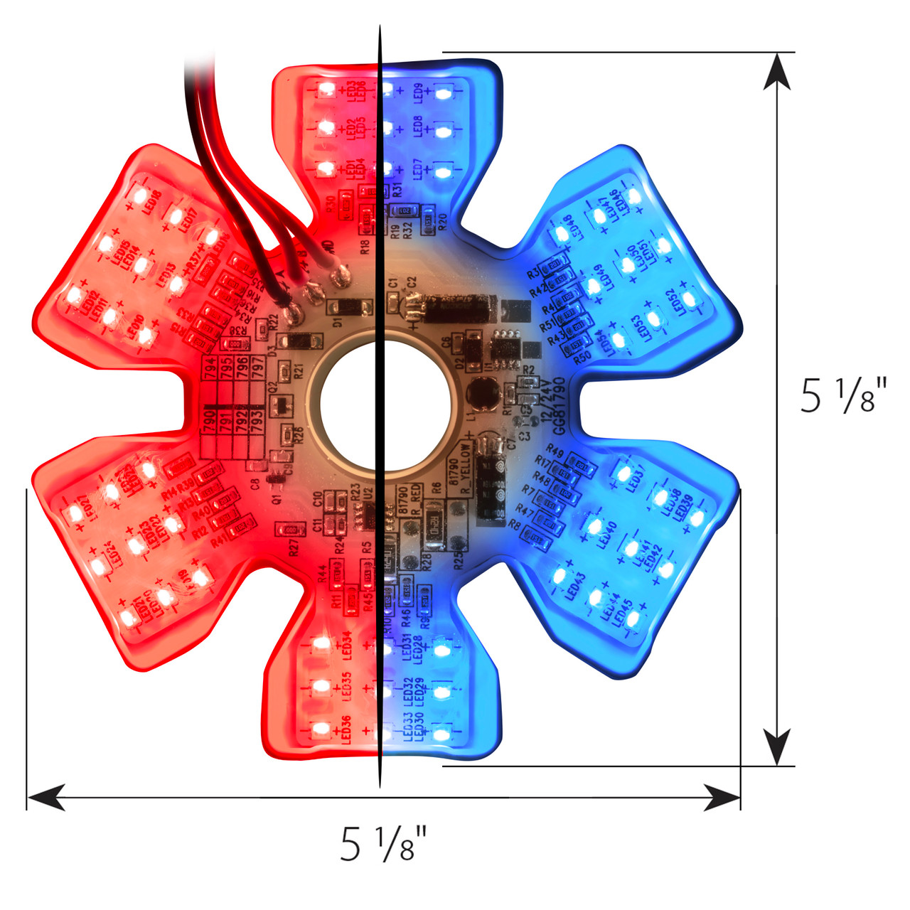 Ultra Thin Hex Air Cleaner Dual Color LED Light