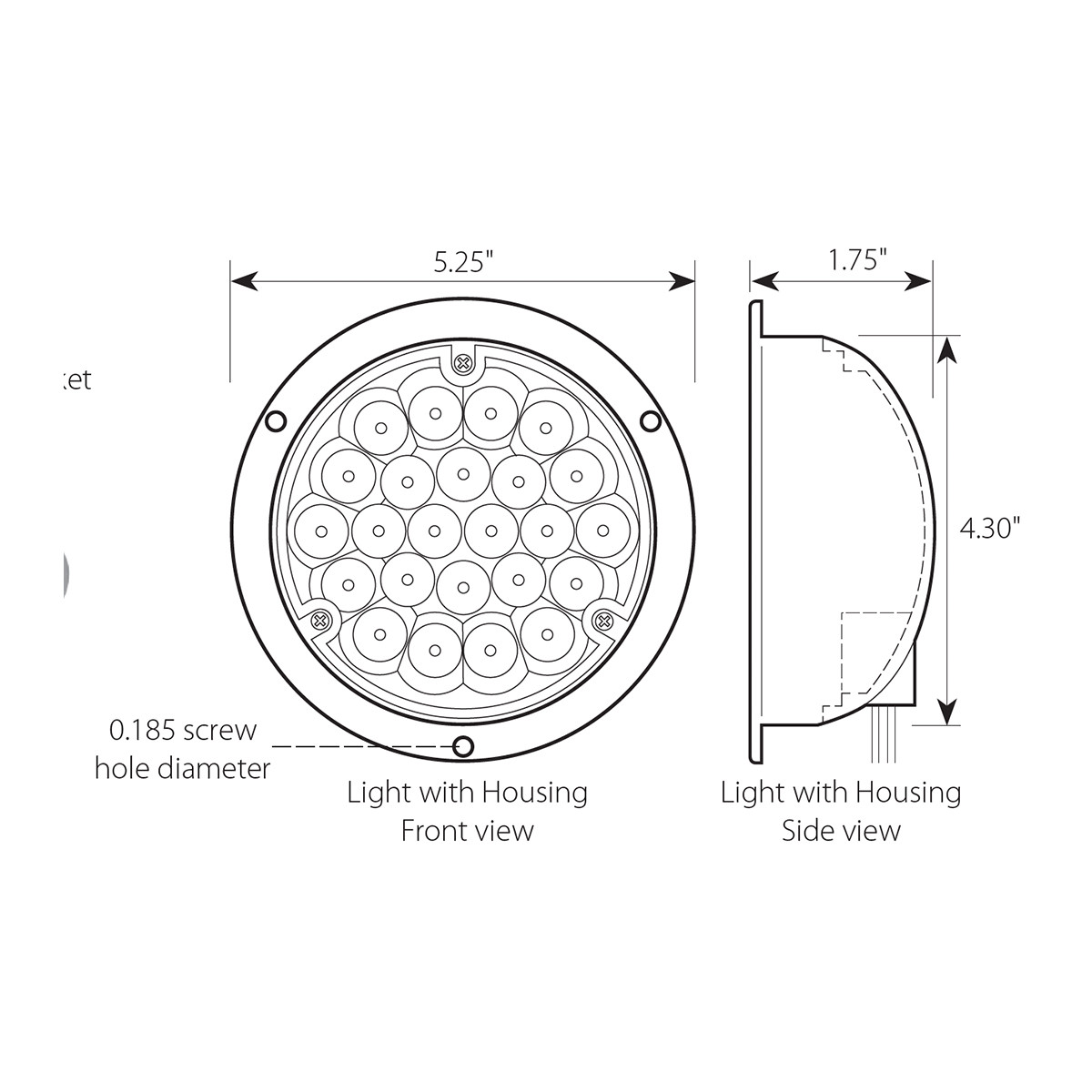 Pearl Series 4" Sleeper LED Light with Housing