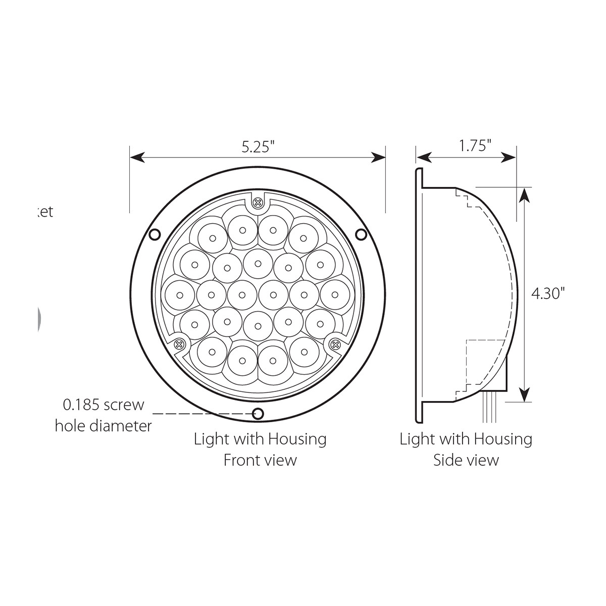 Pearl Series 4" Sleeper LED Light with Housing