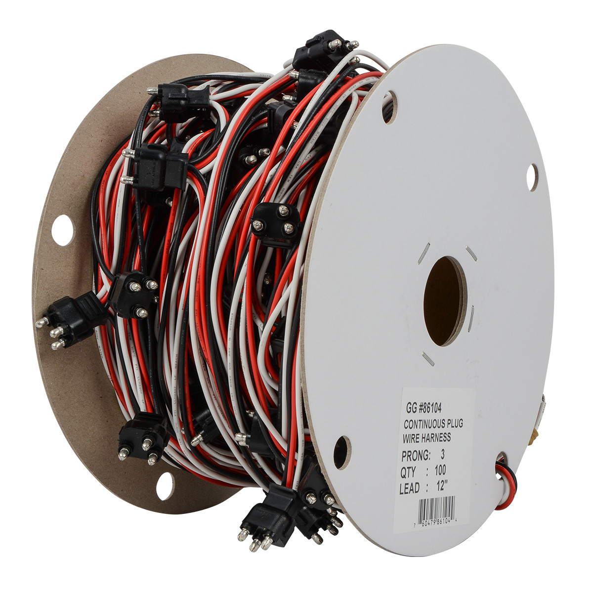 Continuous 3-Prong Light Plug Wire Harness Roll