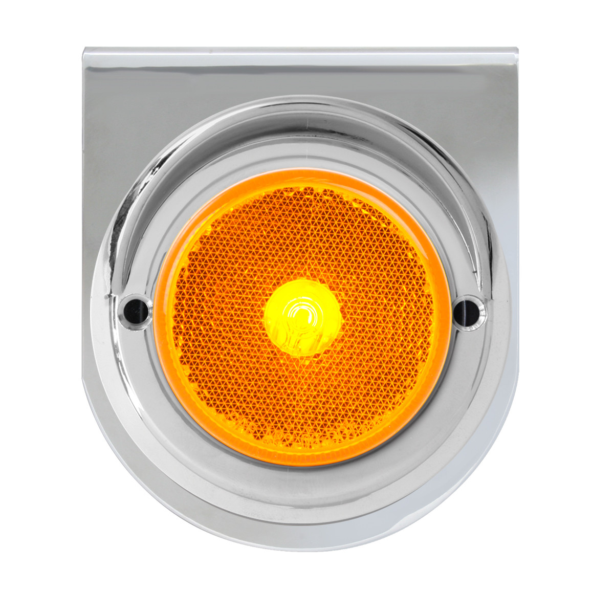 Chrome Steel L Bracket with Single 2-1/2" Round Light