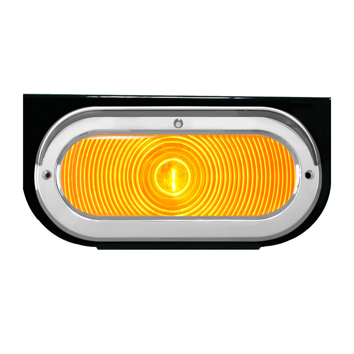 Black Steel L Bracket with Single Large Oval Light