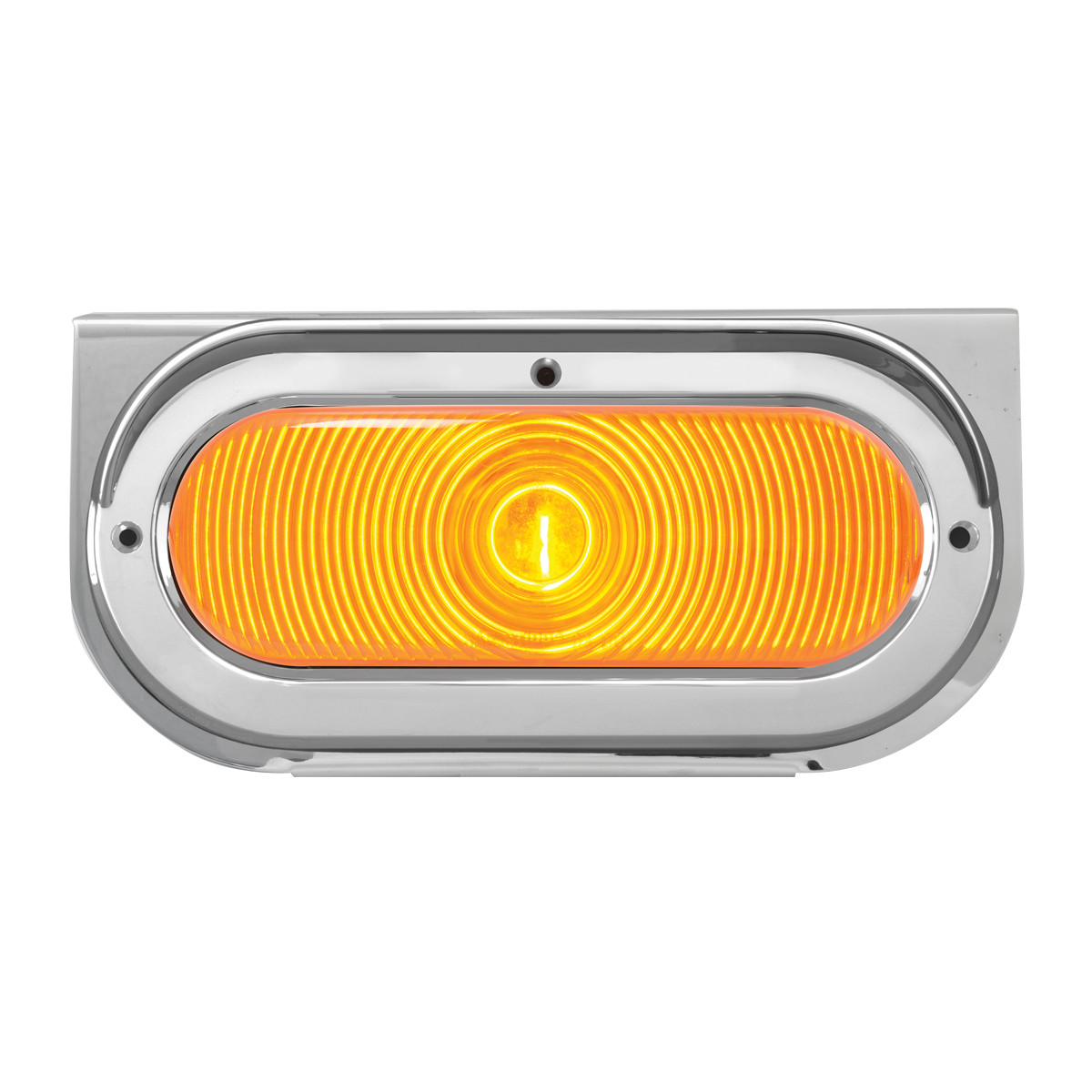 Chrome Steel L Bracket with Single Large Oval Light