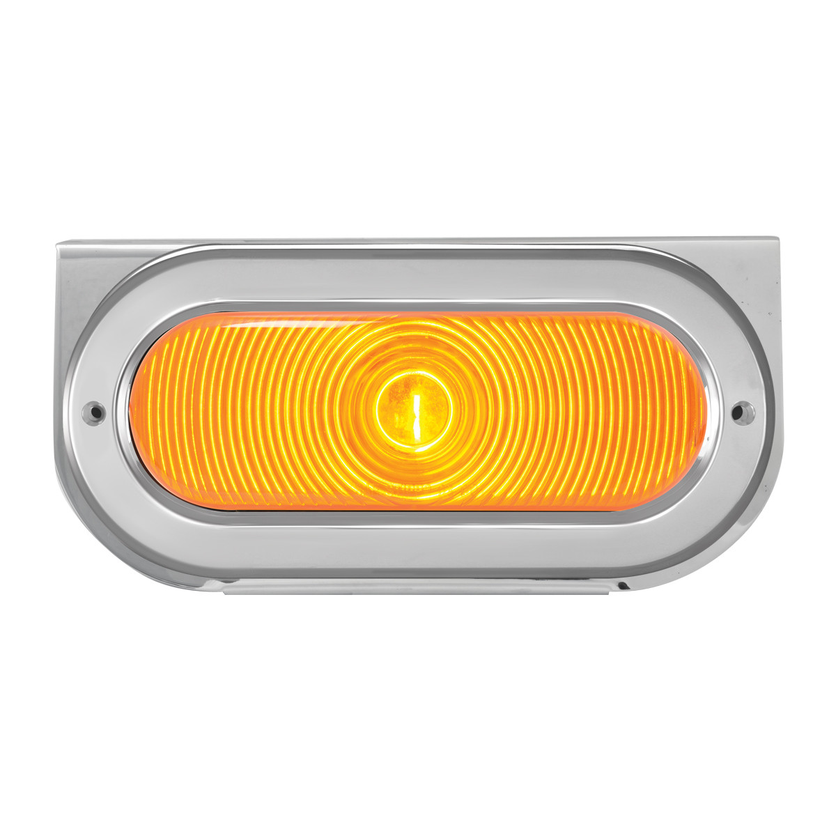 Chrome Steel L Bracket with Single Large Oval Light