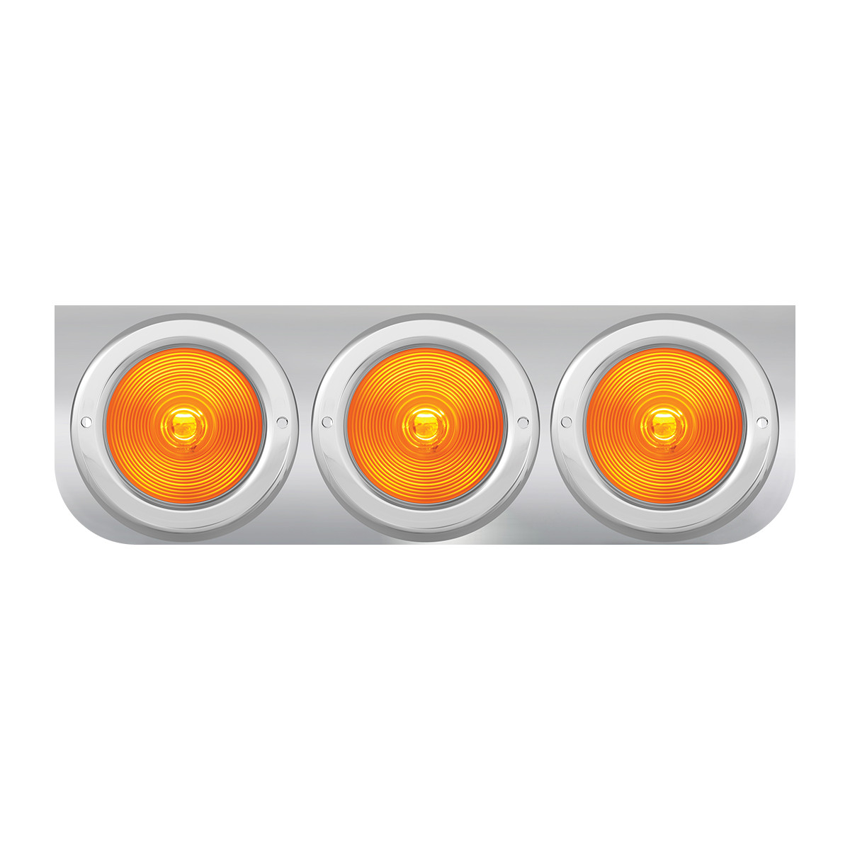 Stainless Steel L Bracket with Triple 4" Round Lights