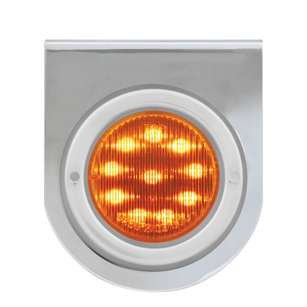 Chrome Steel L Bracket w/ Single 2" Round Light