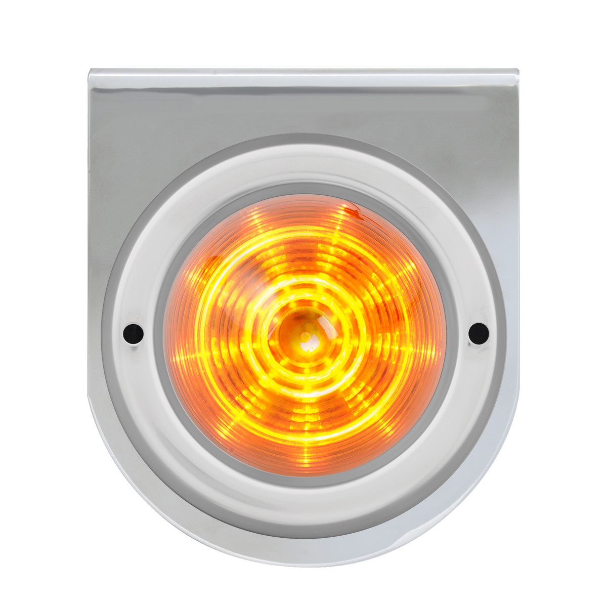 Chrome Steel L Bracket w/ Single 2" Round Light