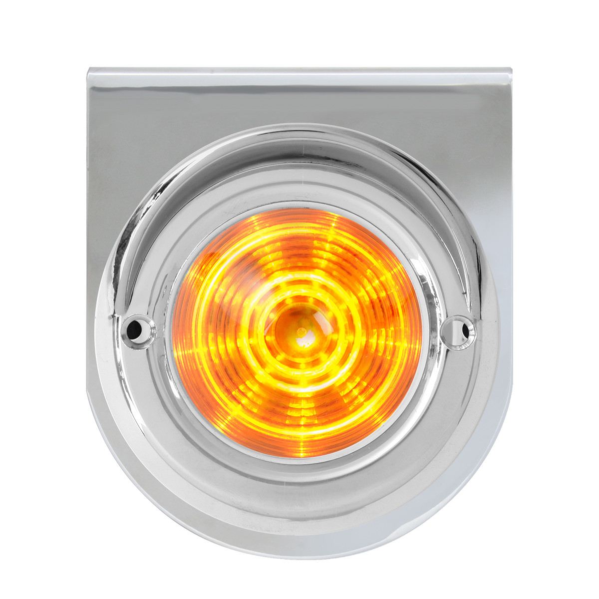 Chrome Steel L Bracket w/ Single 2" Round Light