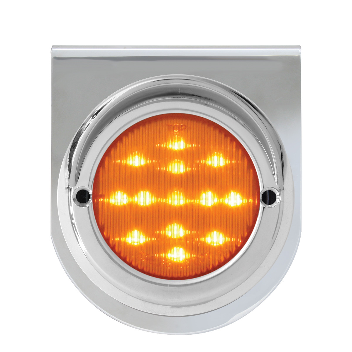 Chrome Steel L Bracket with Single 2-1/2" Round Light