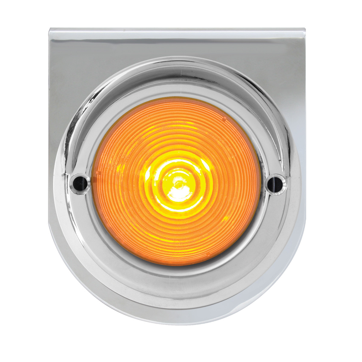 Chrome Steel L Bracket with Single 2-1/2" Round Light