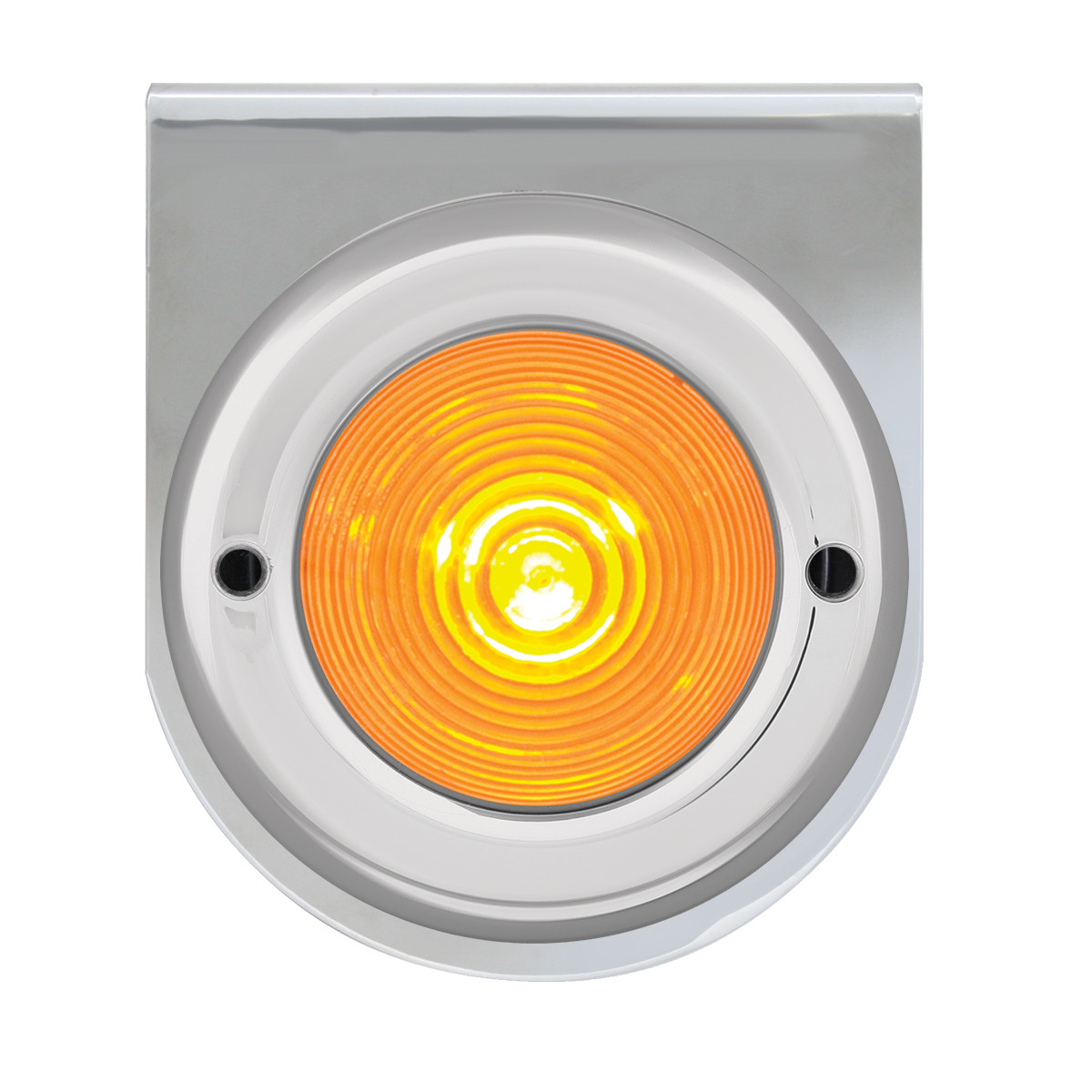 Chrome Steel L Bracket with Single 2-1/2" Round Light