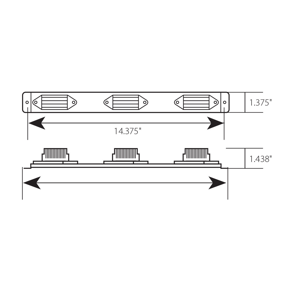 Small Rectangular Identification Bar Light