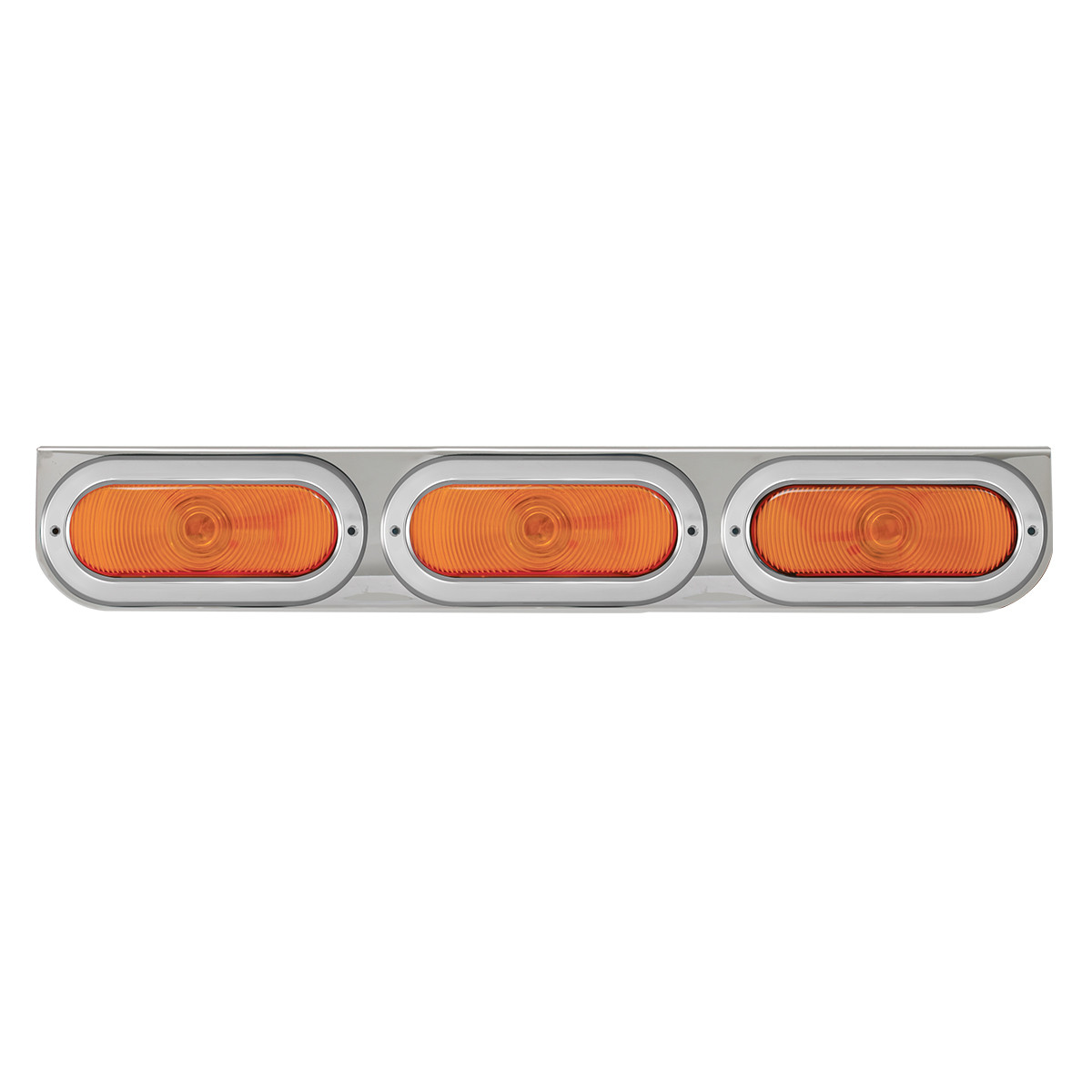 Chrome Steel L Bracket with Triple Large Oval Lights