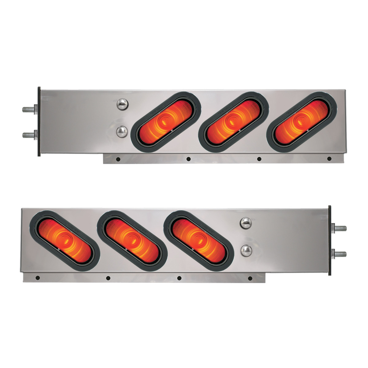 2-Pc Spring-Loaded S.S. LB w Slanted Oval Lights