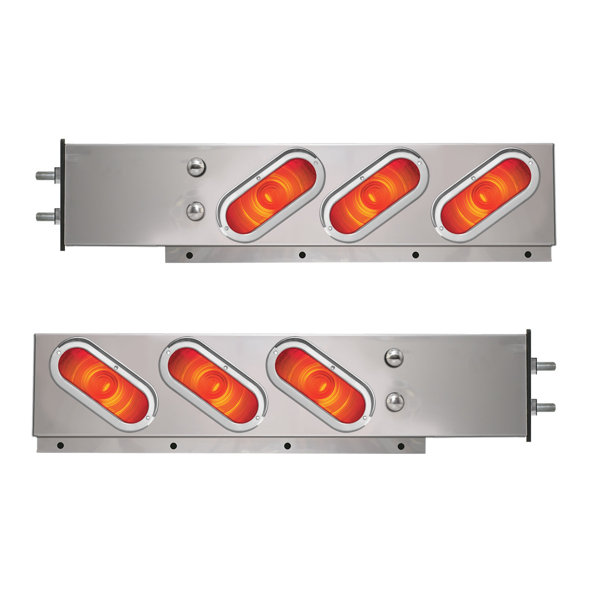 2-Pc Spring-Loaded S.S. LB w Slanted Oval Lights