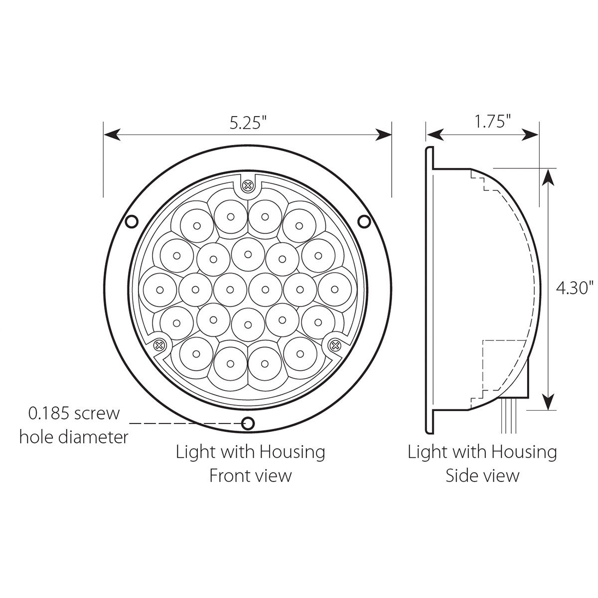 Pearl Series 4" Sleeper LED Light with Housing