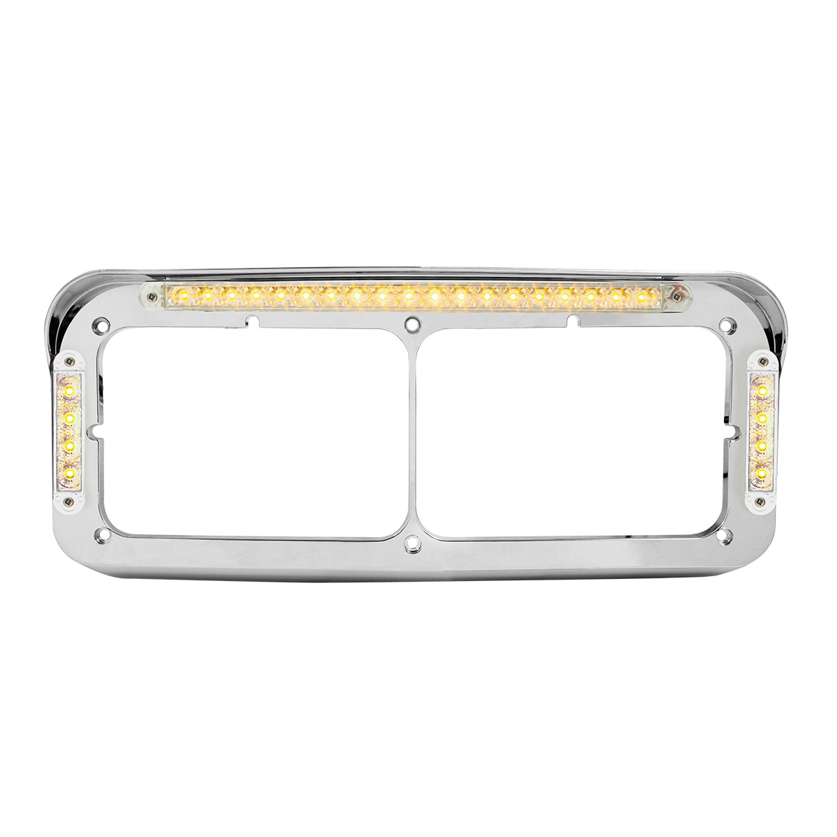 LED Dual Rectangular Headlight Bezels with Visor