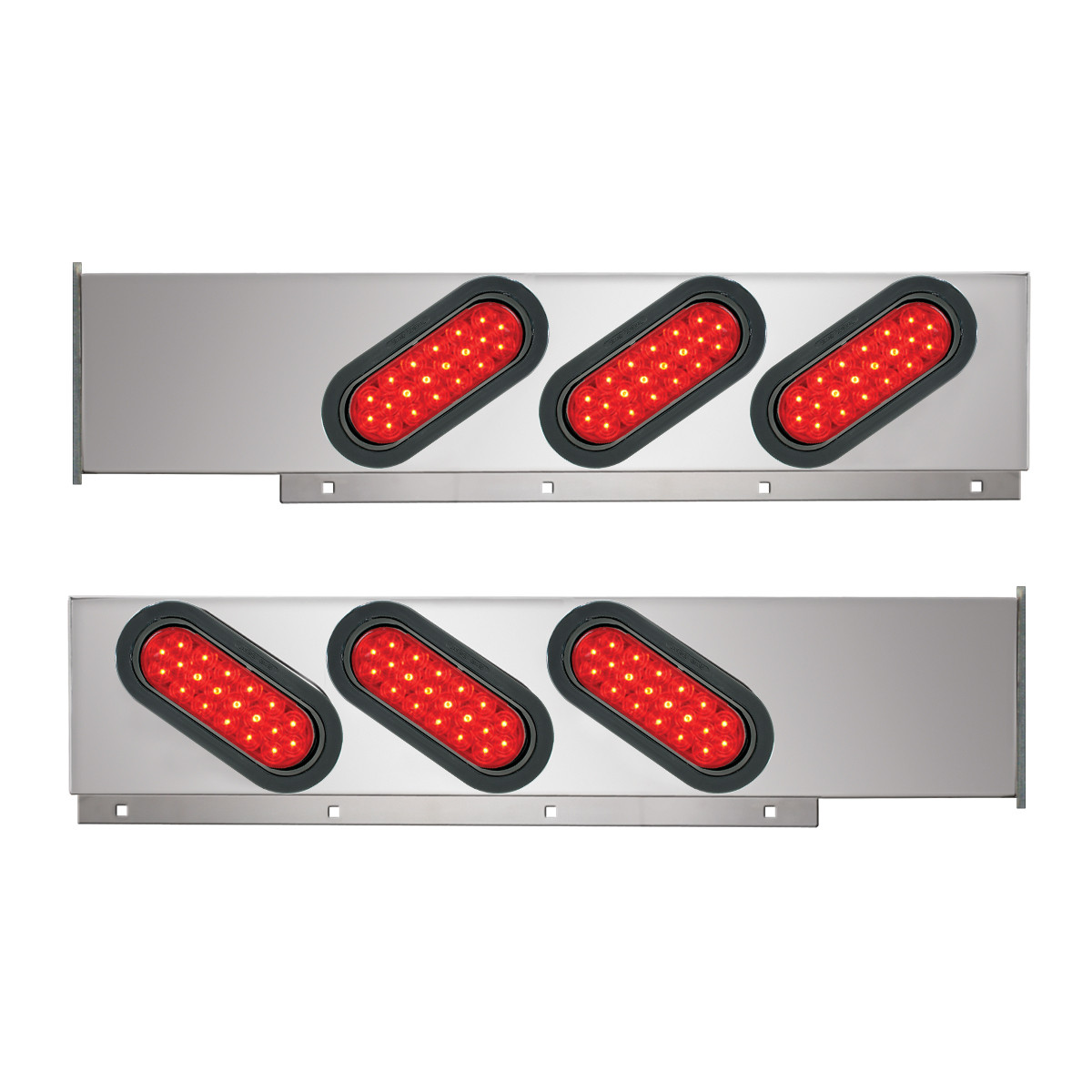 2-Pc Spring-Loaded Cr Plated LB with Slanted Oval LED Lights - Thumbnail 2