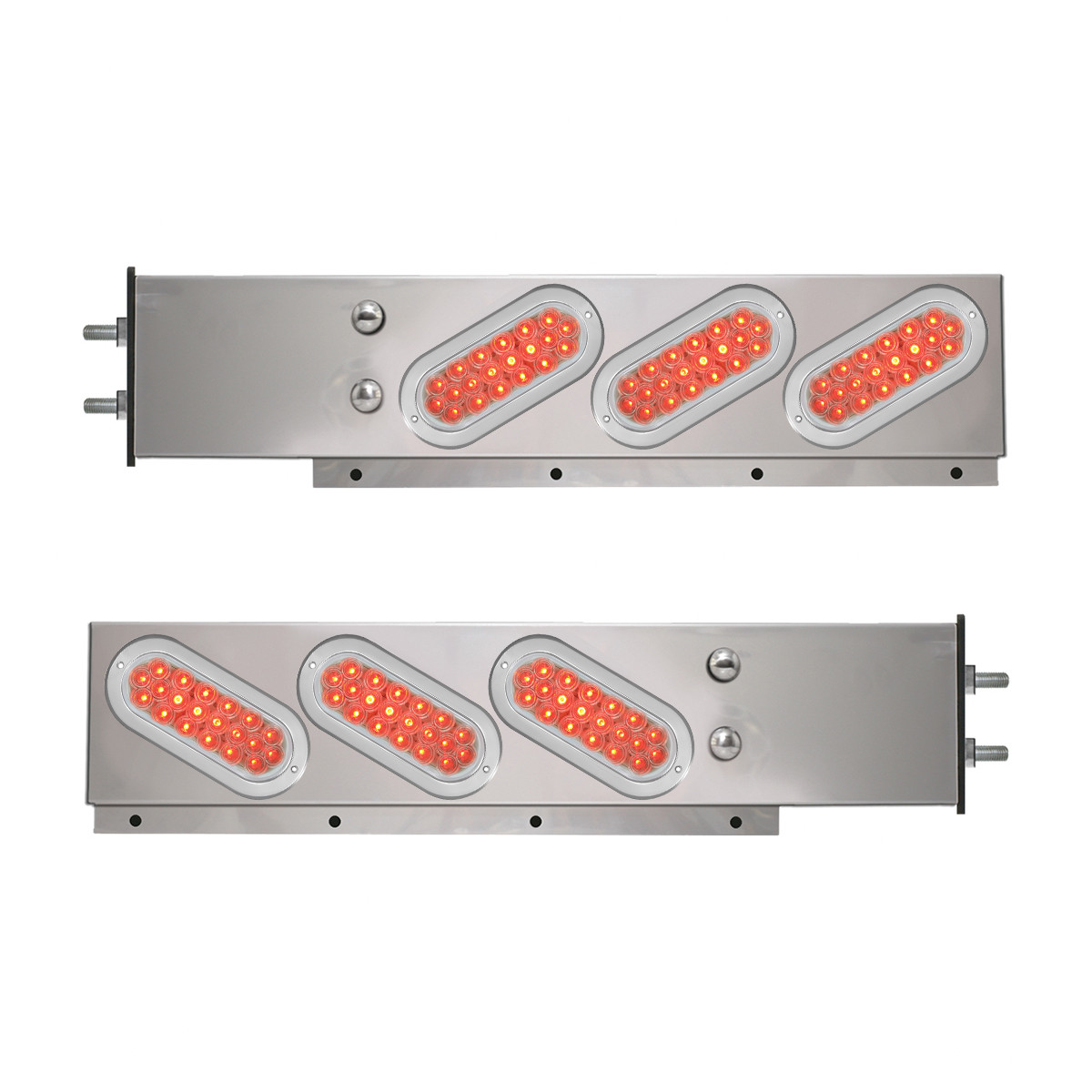 2-Pc Spring-Loaded Cr Plated LB with Slanted Oval LED Lights - Thumbnail 2