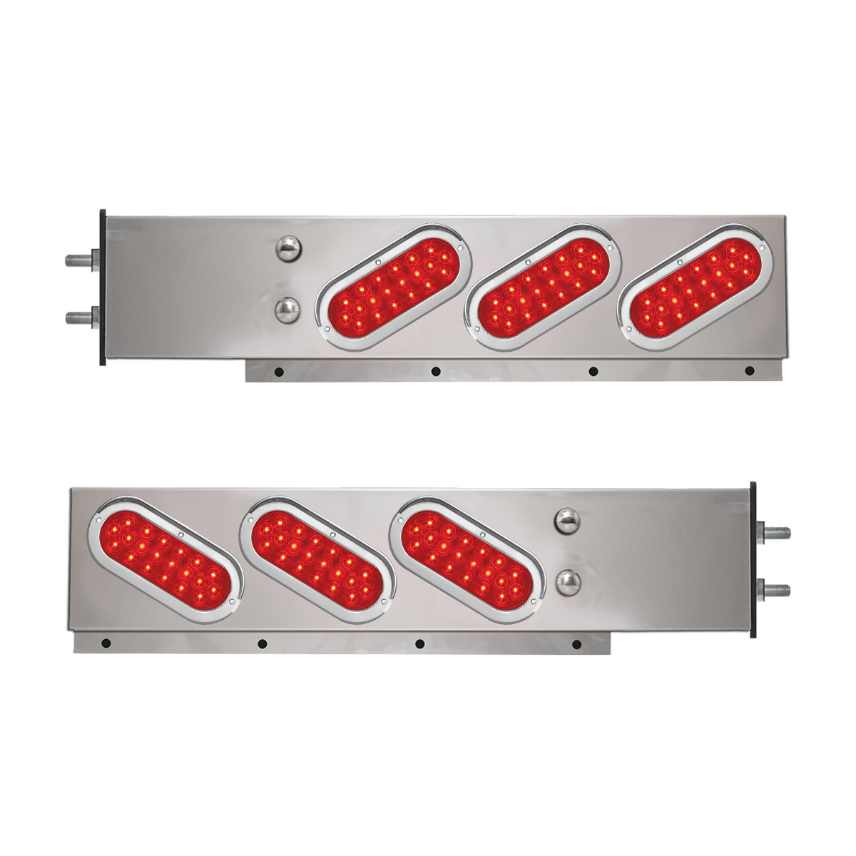 2-Pc Spring-Loaded Cr Plated LB with Slanted Oval LED Lights - Thumbnail 2