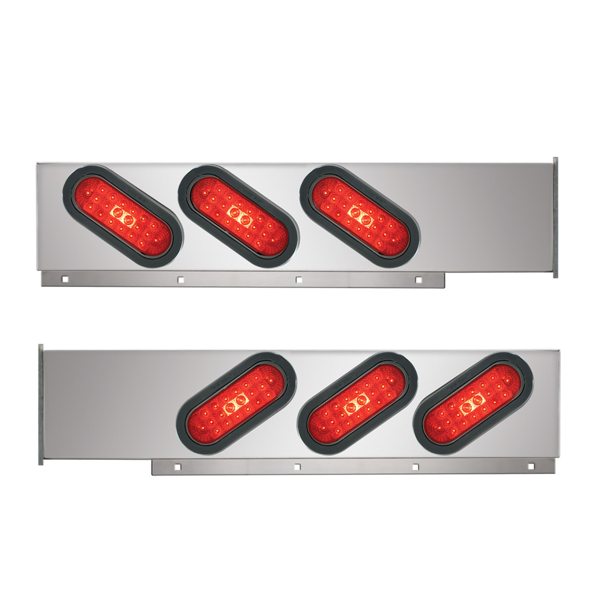 2-Pc Spring-Loaded Cr Plated LB with Slanted Oval LED Lights - Thumbnail 2