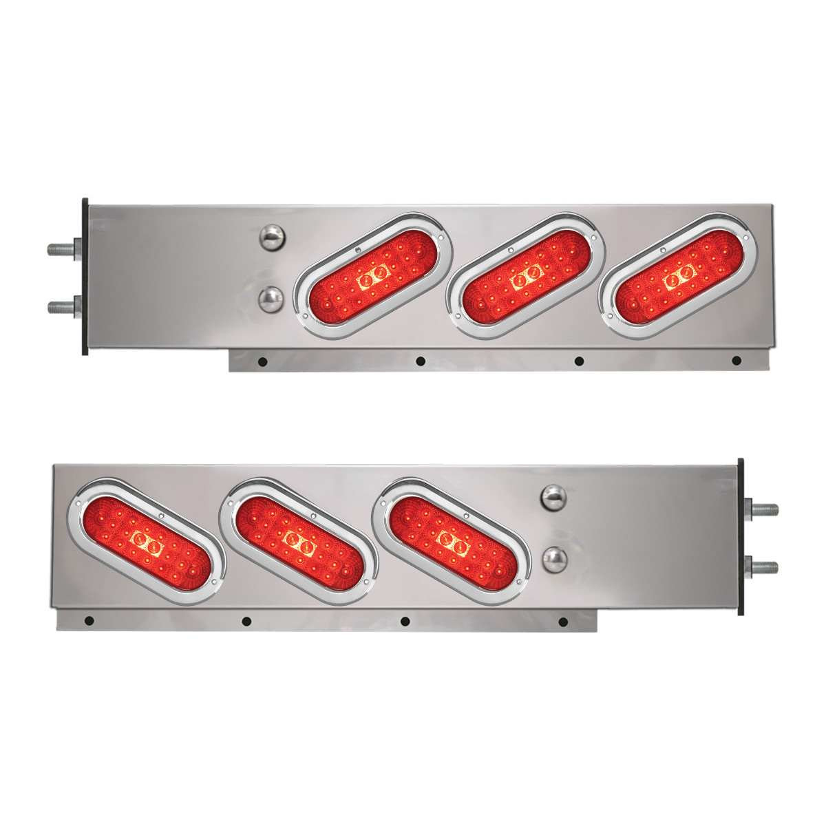 2-Pc Spring-Loaded S.S. LB with Slanted Oval LED Lights