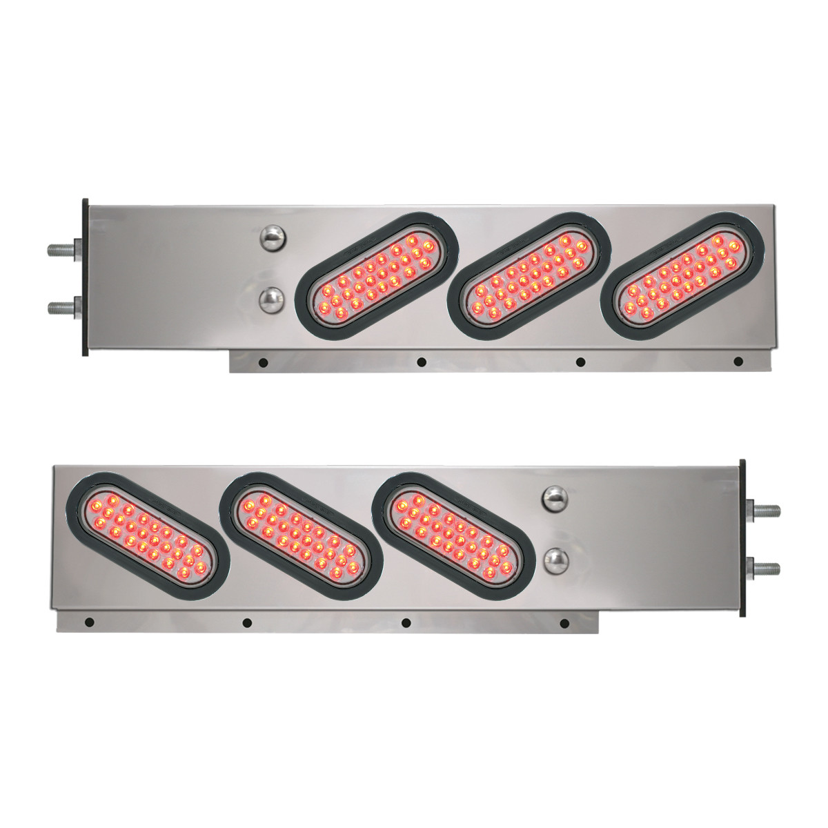 2-Pc Spring-Loaded S.S. LB with Slanted Oval LED Lights
