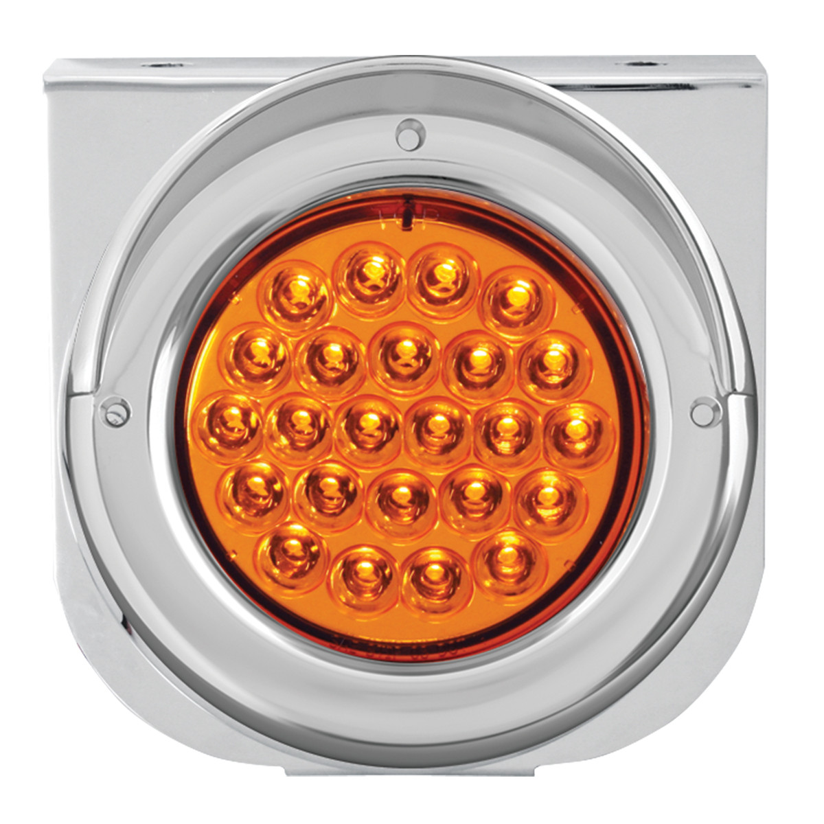 Chrome Steel L Bracket with Single 4" Round Light