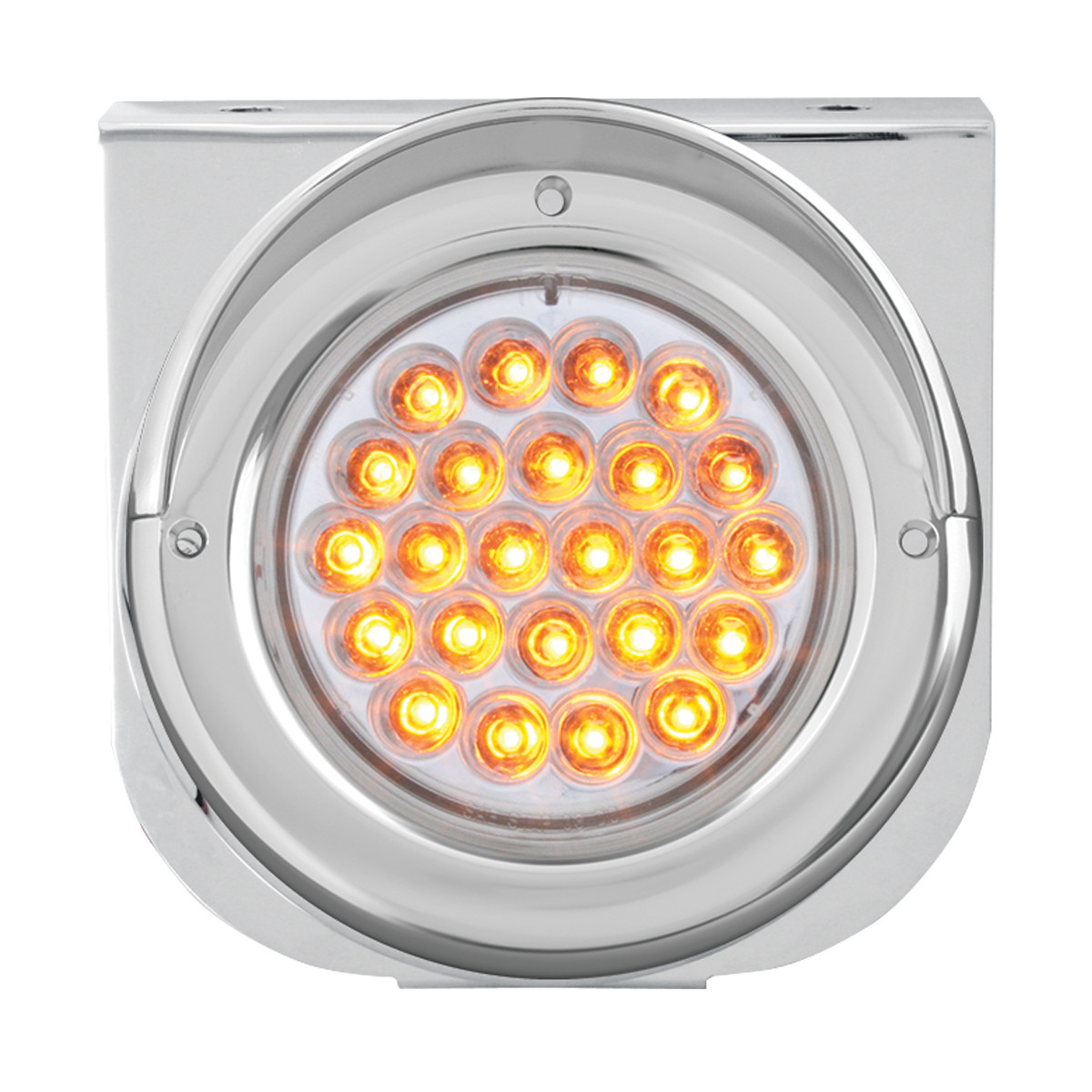 Chrome Steel L Bracket with Single 4" Round Light