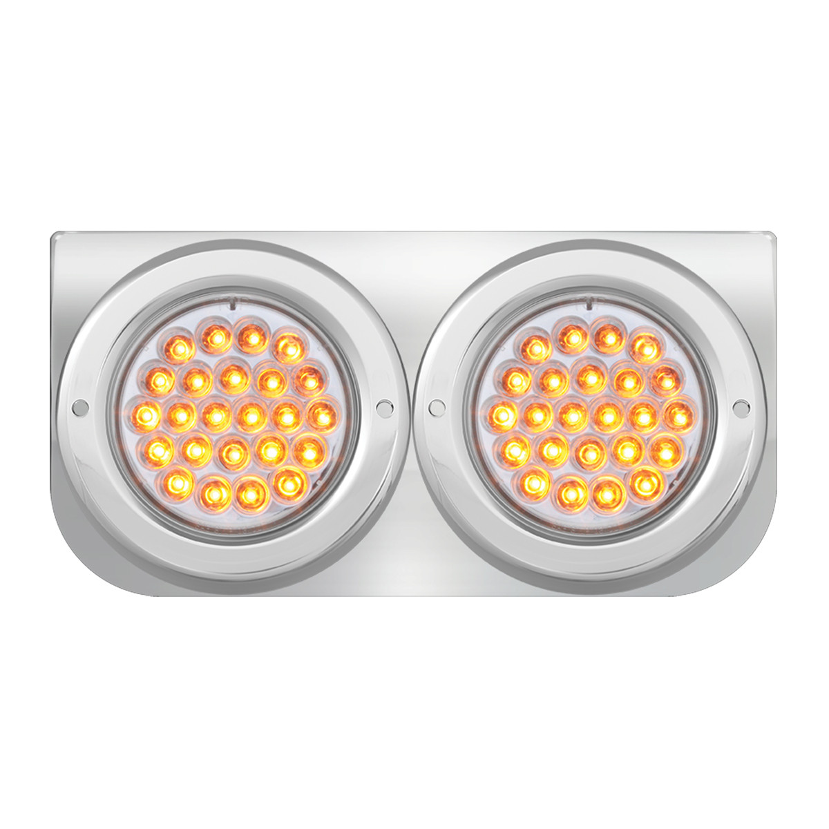 Chrome Steel L Bracket with Dual 4" Round Lights