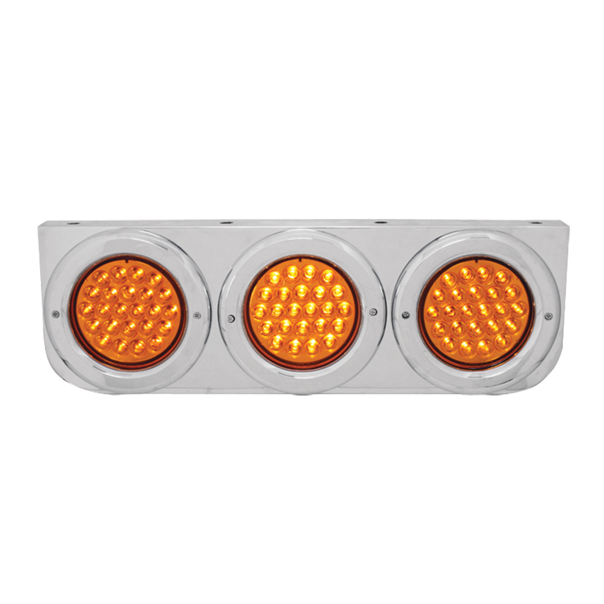 Chrome Steel L Bracket with Triple 4" Round Lights