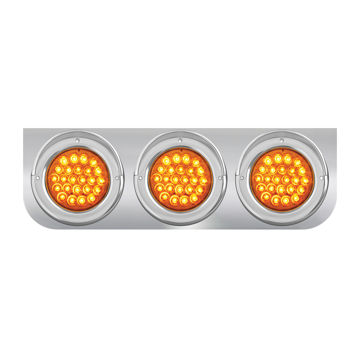 Stainless Steel L Bracket with Triple 4" Round Lights