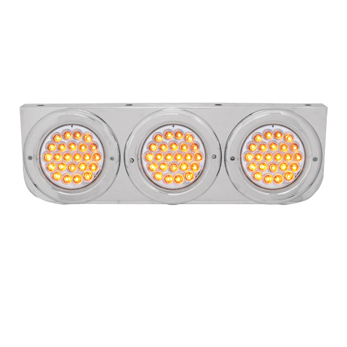 Chrome Steel L Bracket with Triple 4" Round Lights