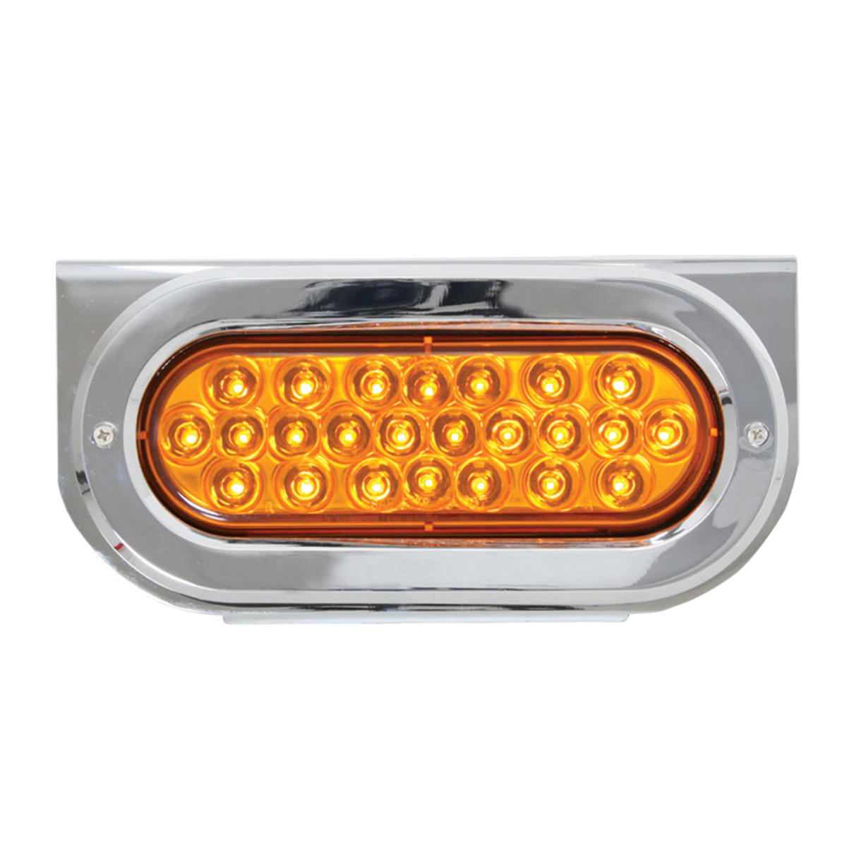 Chrome Steel L Bracket with Single Large Oval Light