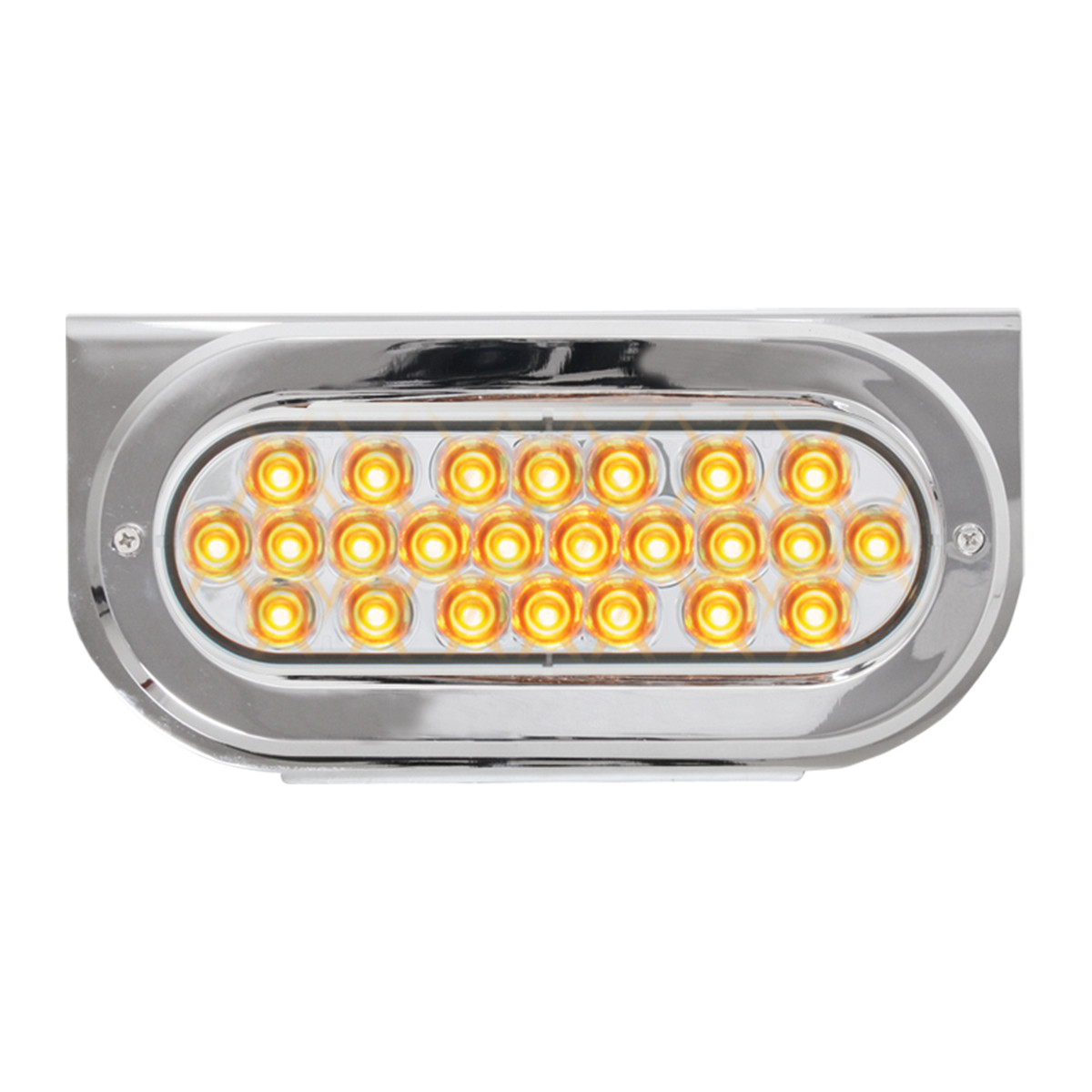 Chrome Steel L Bracket with Single Large Oval Light