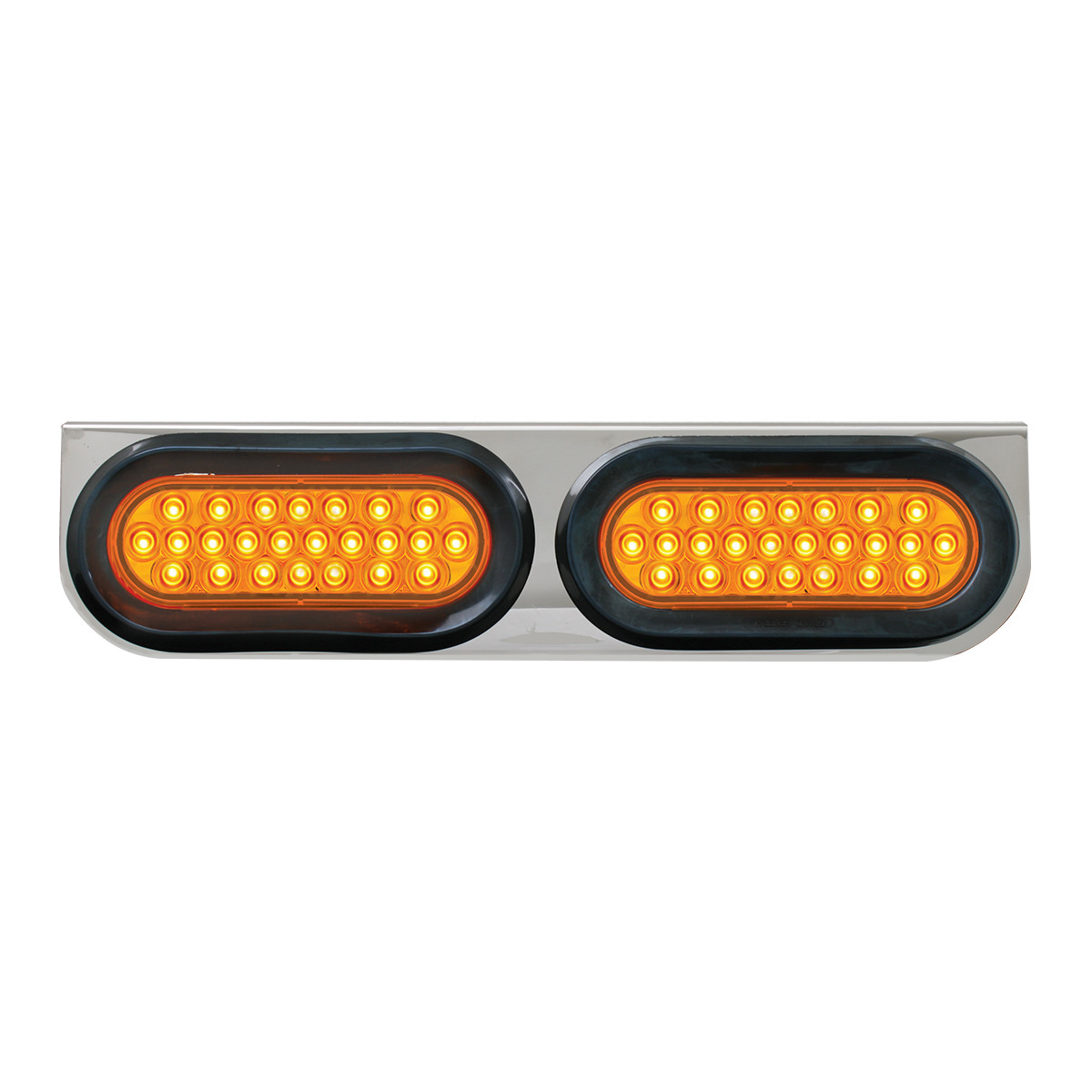 Chrome Steel L Bracket w/ Dual Large Oval Lights
