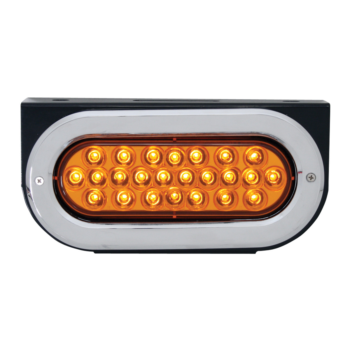 Black Steel L Bracket with Single Large Oval Light