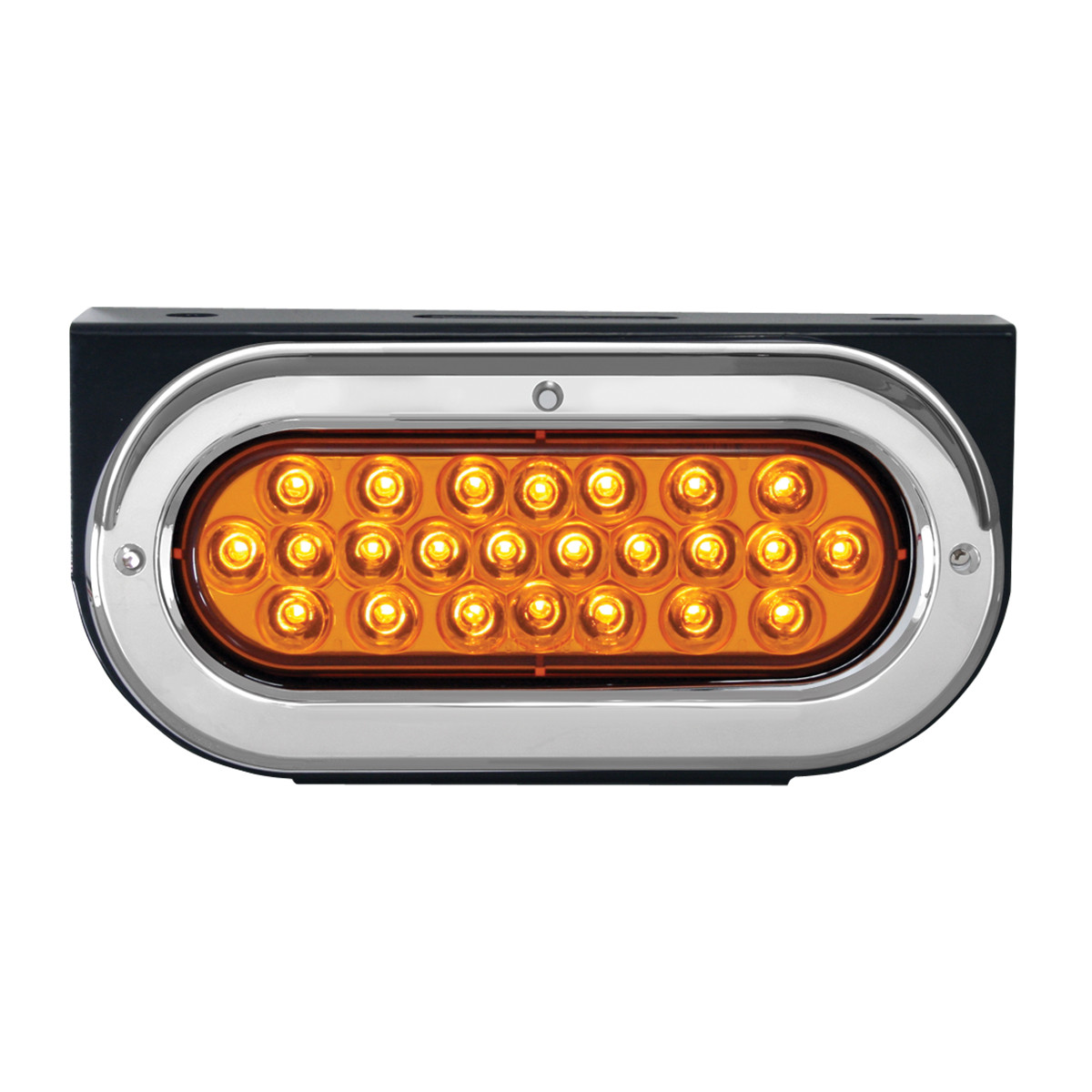 Black Steel L Bracket with Single Large Oval Light