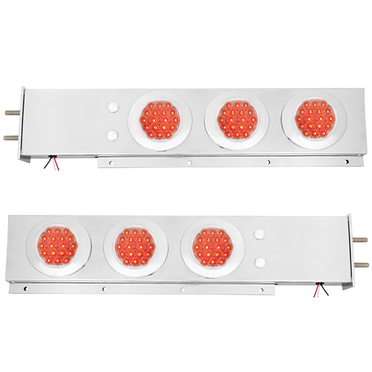 2-Pc Spring-Loaded SS Light Bar w/ 4" LED Lights