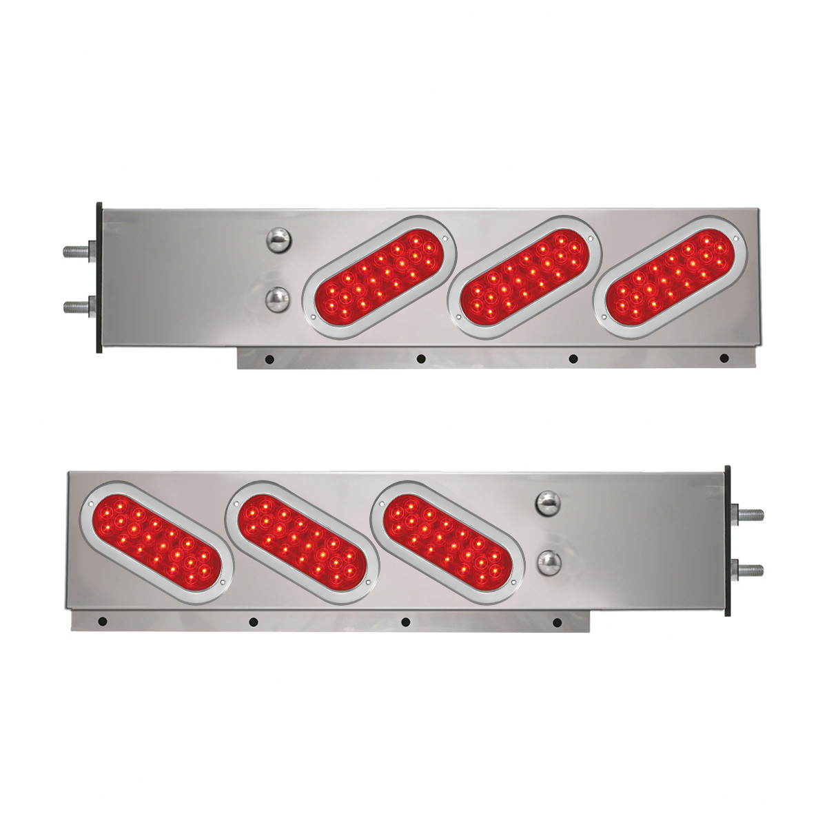 2-Pc Spring-Loaded S.S. LB with Slanted Oval LED Lights