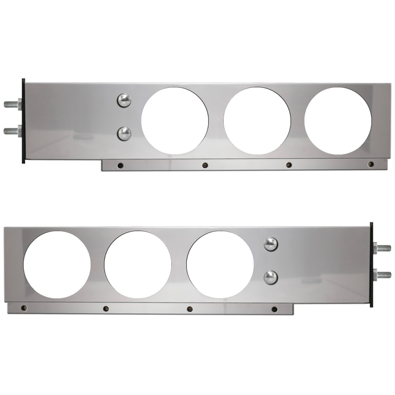 2-Pc Spring-Loaded SS LB w/ 4" LED Lights & 1" Mini Side LEDs