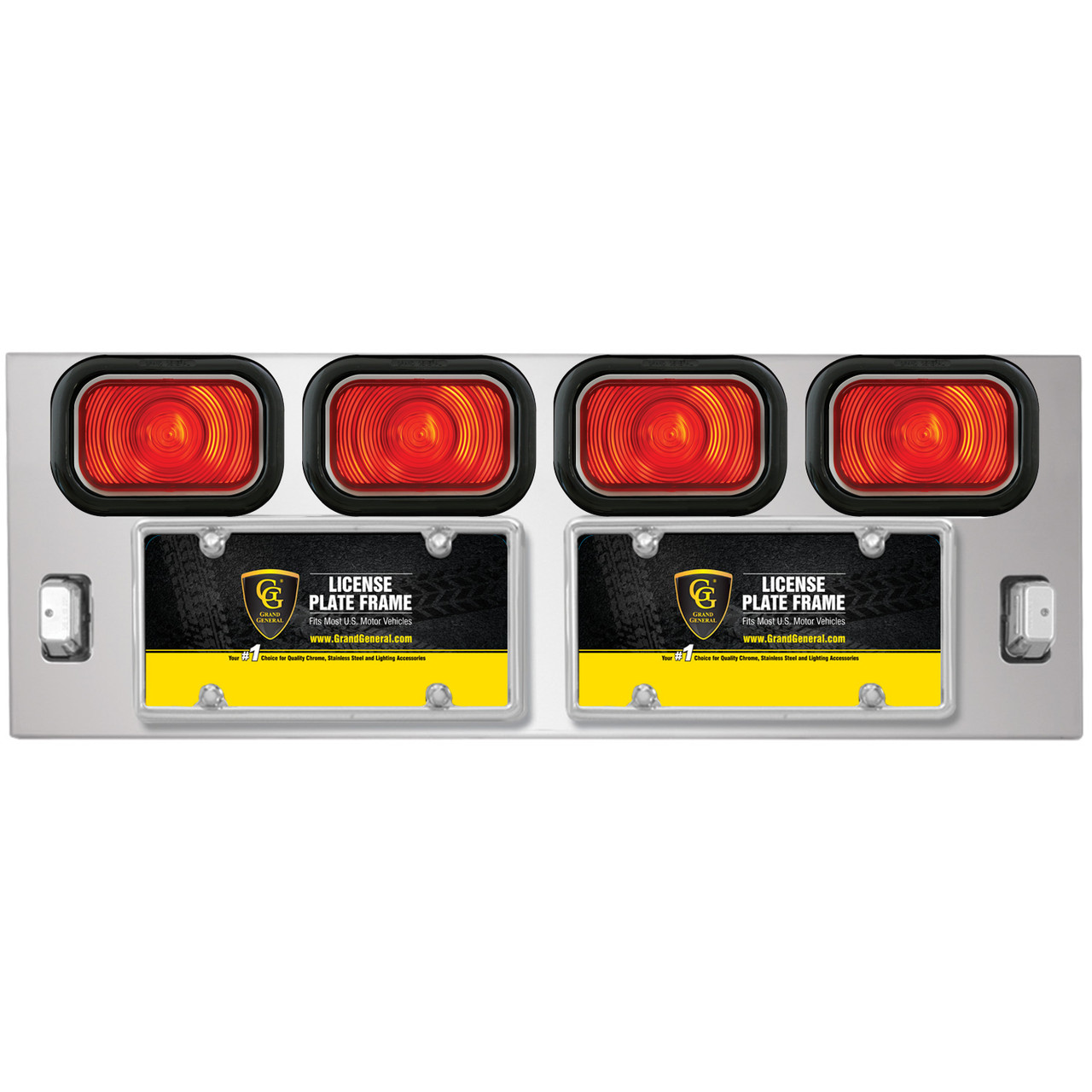 Chrome Rear Light Panel with 2 License Plates