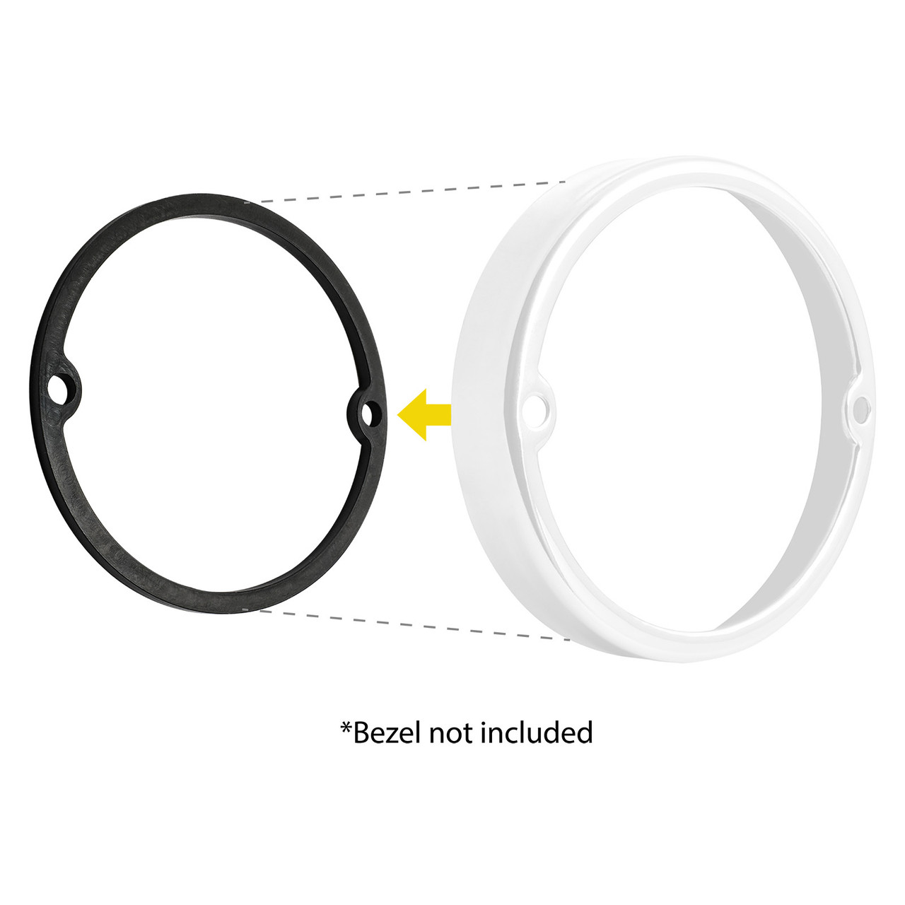 Black Flat Rubber Lens Gasket For GG Bezel