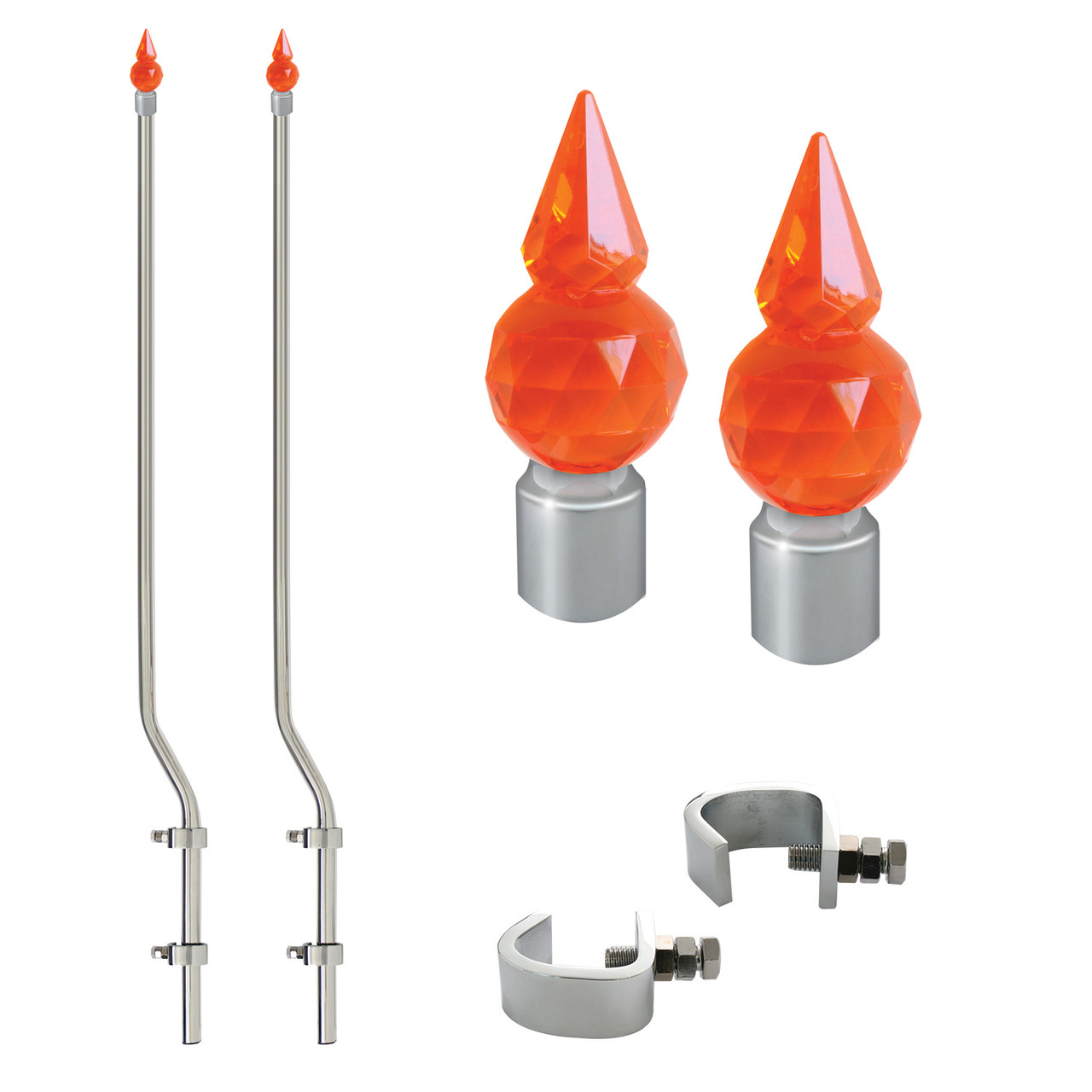 Lighted Bumper Guide in Crystal Pyramid Style