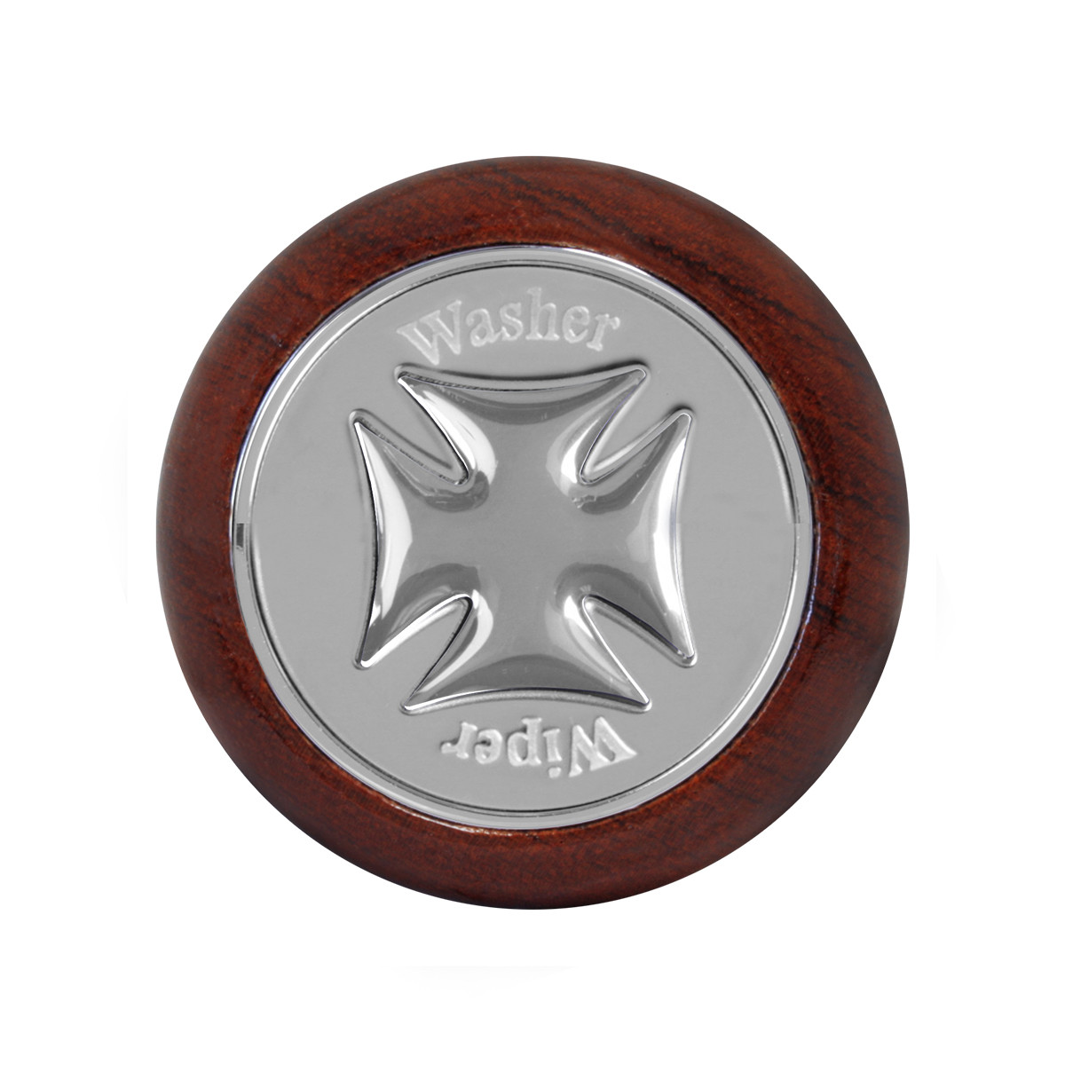 Iron Cross Rosewood Dashboard Knob in Gold/Silver