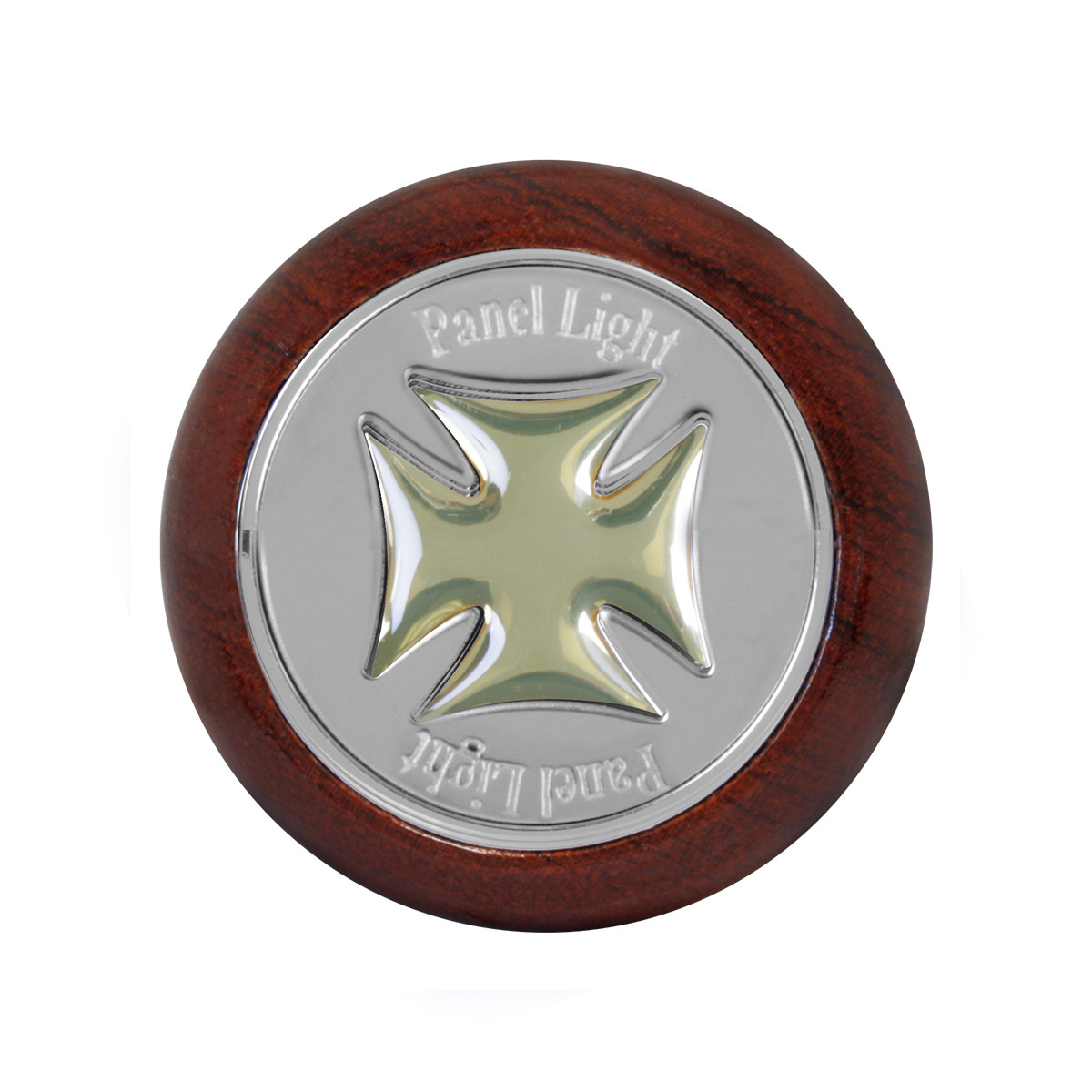 Iron Cross Rosewood Dashboard Knob in Gold/Silver