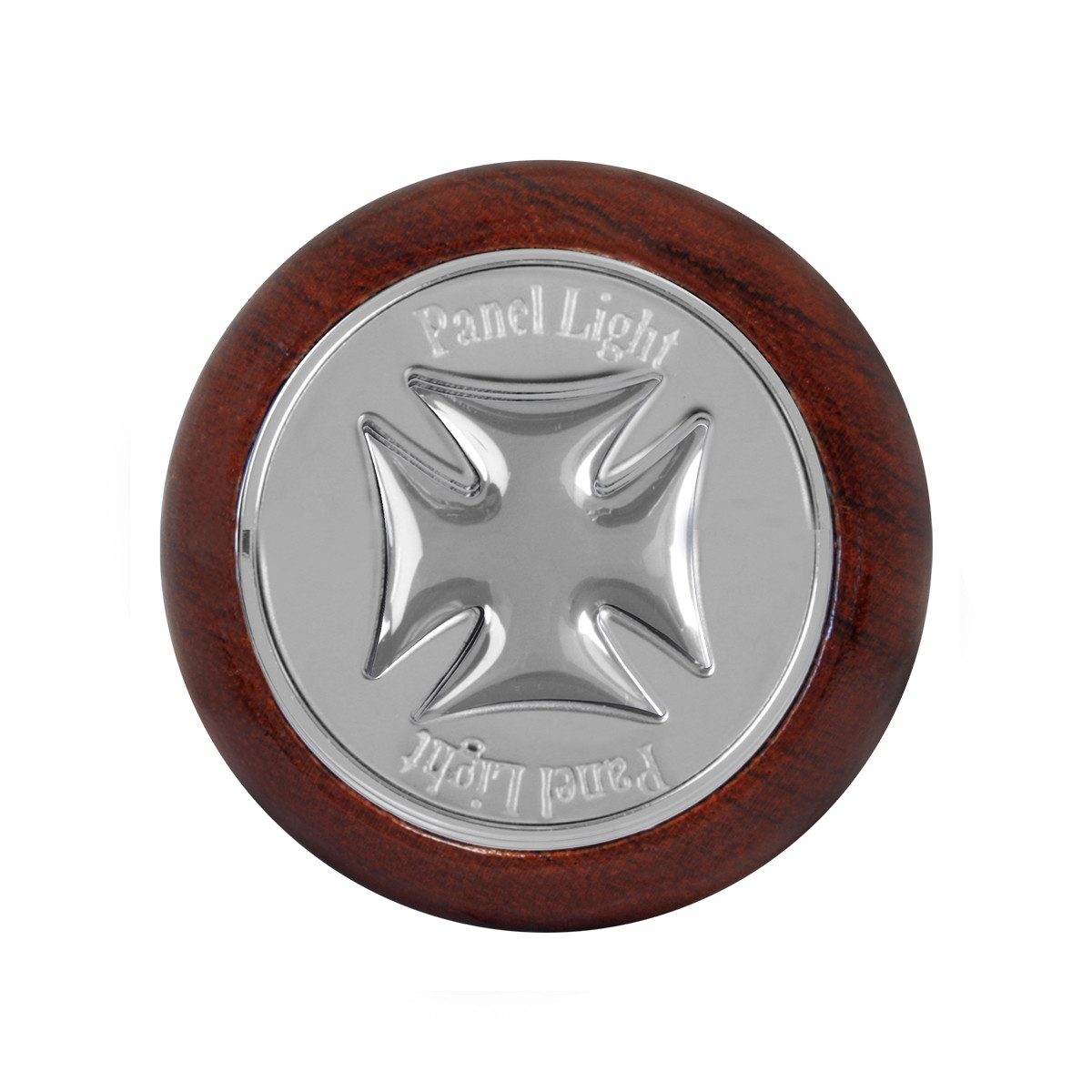 Iron Cross Rosewood Dashboard Knob in Gold/Silver