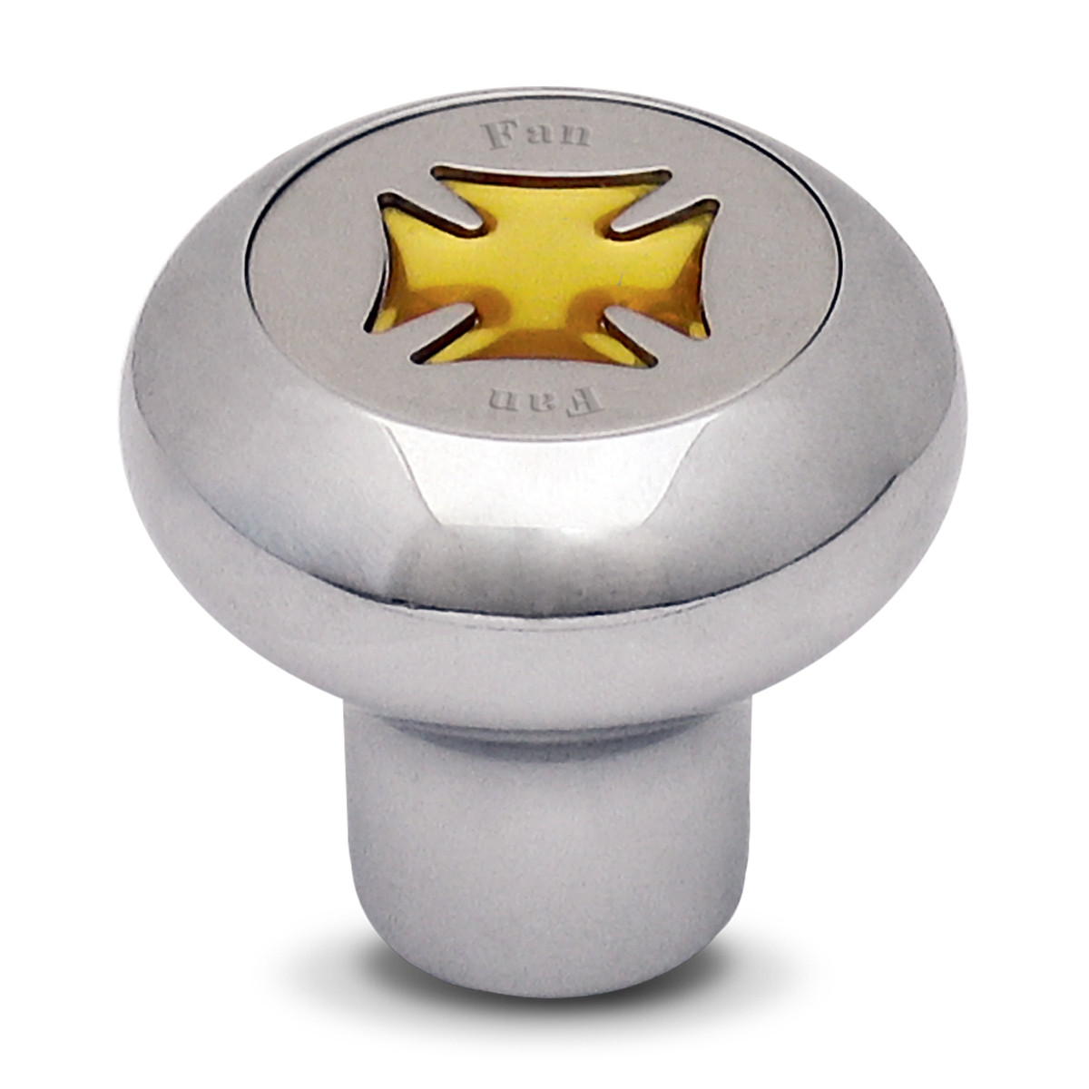 Iron Cross Chrome Dashboard Knob in Gold/Silver