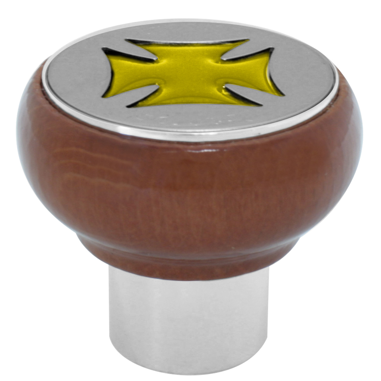 Iron Cross Wood Air Valve Knob in Gold/Silver - Thumbnail 2