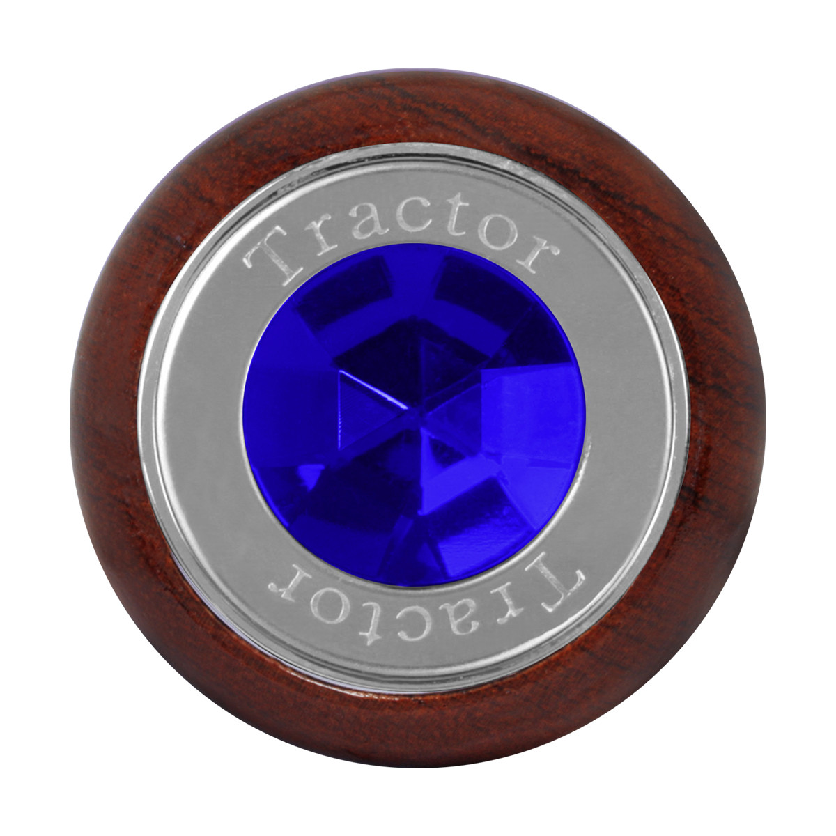 Large Rosewood Knob w/ SS Tractor/Trailer Plate & Jewel - Thumbnail 2